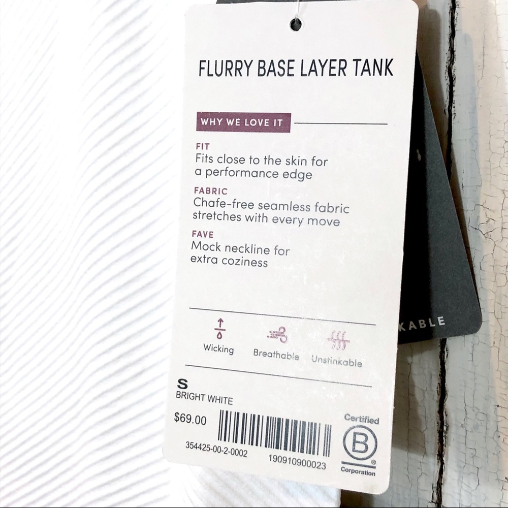 ATHLETA Flurry Base Layer Tank - WHITE - NWT! - Picture 7 of 8